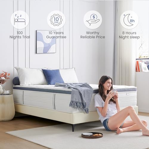 14 Inch Queen Size Gel Memory Foam Mattress with Individually Pocketed Springs K22116