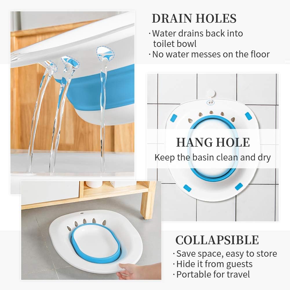 Foldable Sitz Bath Basin for Toilet Seat Y91973