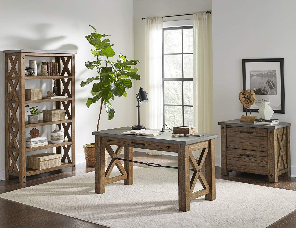 Brown Open Shelf Bookcase P634