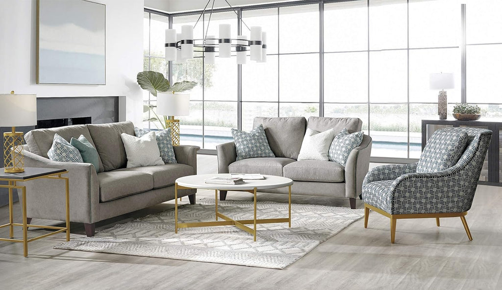 Grey Curved Arm Sofa T635