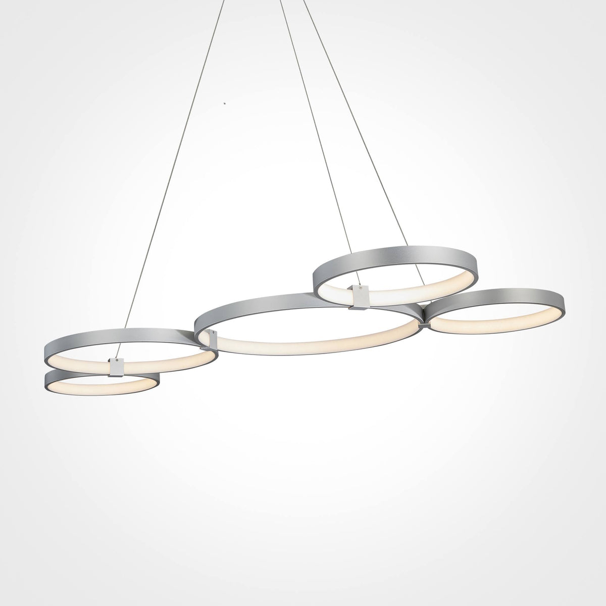 Silver 55x22 LED Adjustable Multi-Ring Chandelier G221