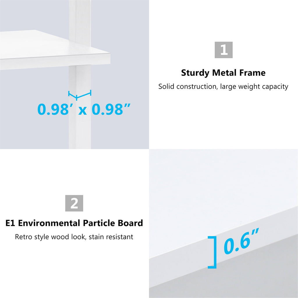 White 5-Tier Bookshelf G90092