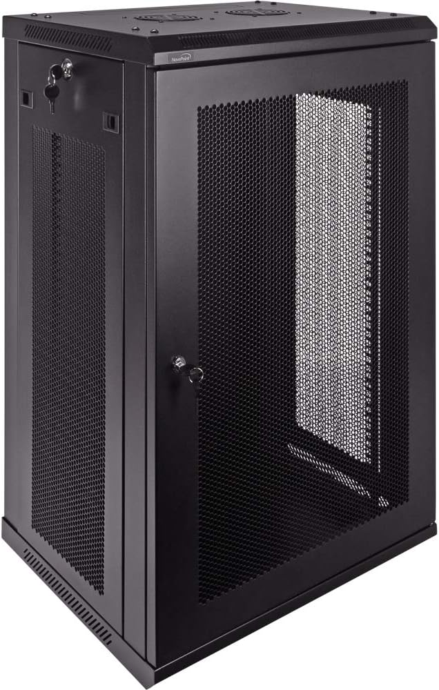 18U 19-Inch Server Network Rack with Locking Perforated Door Black K7144