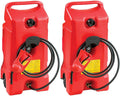14 Gallon Portable Gas Fuel Tank Container with Siphon Pump and Hose, 2 Pack, Red H352208