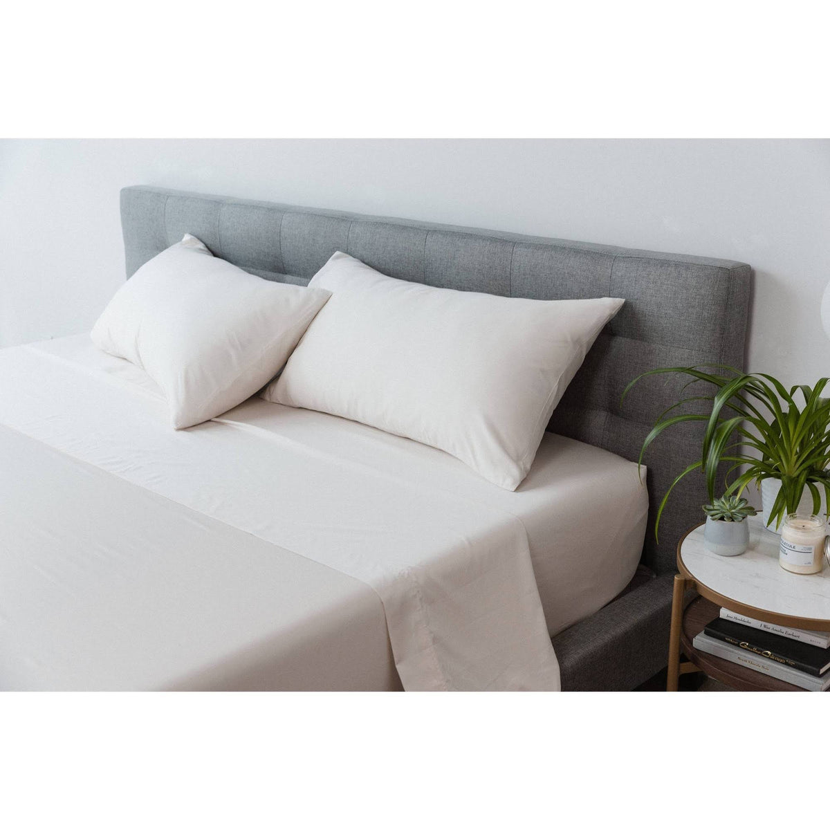 King 6pc 300 Thread Count Percale Sheet Set Ivory O571