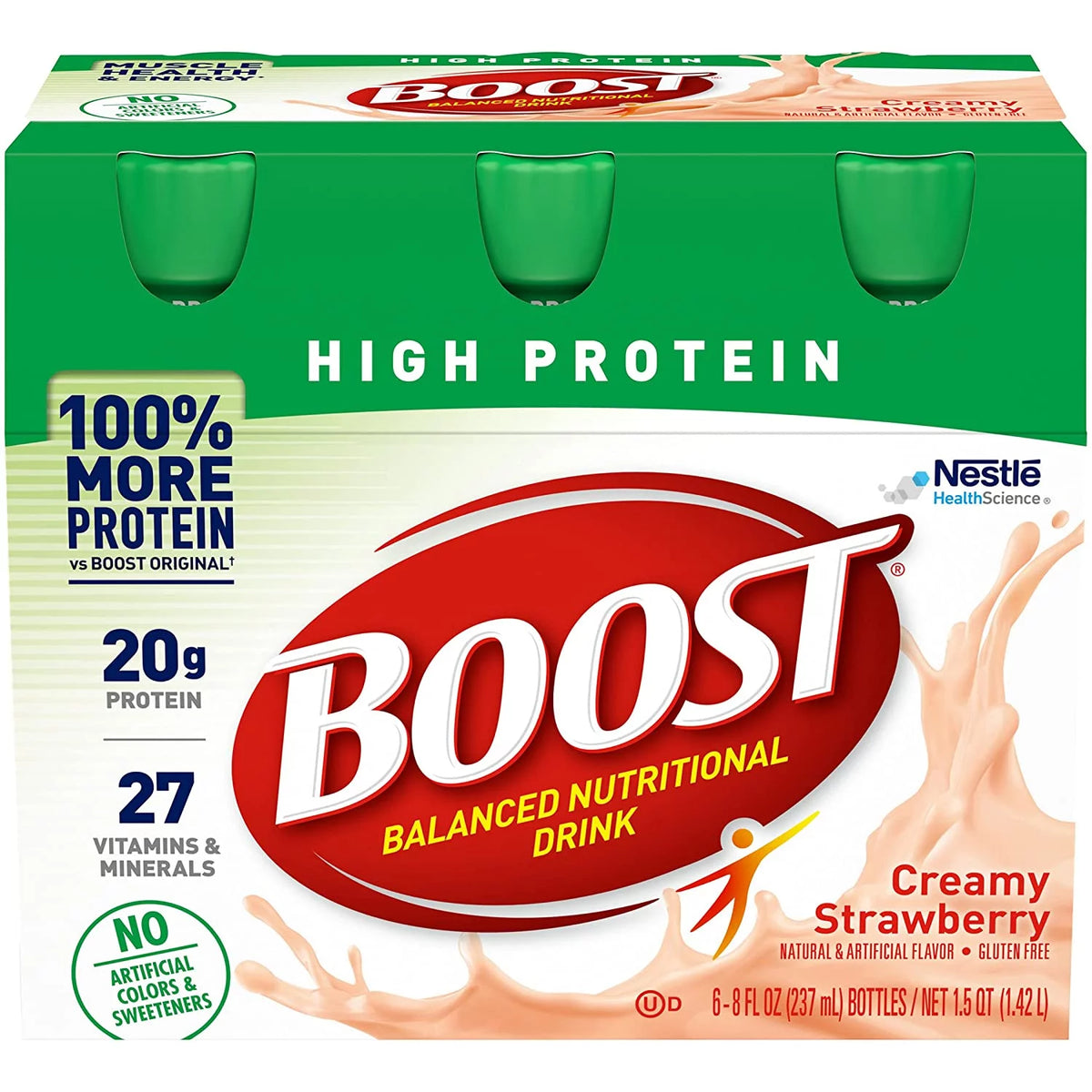 Creamy Strawberry 6 ct. 8 fl. oz. Bottles Pack of 3 High Protein L296061