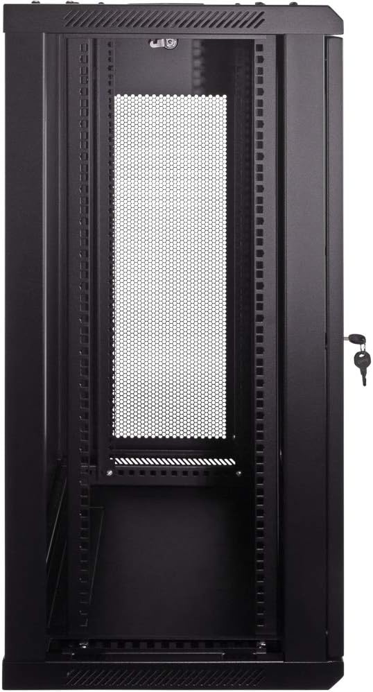 18U 19-Inch Server Network Rack with Locking Perforated Door Black K7144