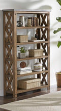 Brown Open Shelf Bookcase P634