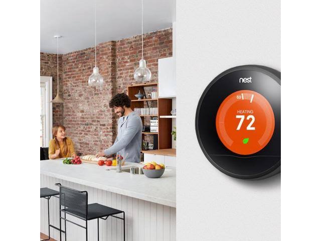 Black Learning Thermostat F6001