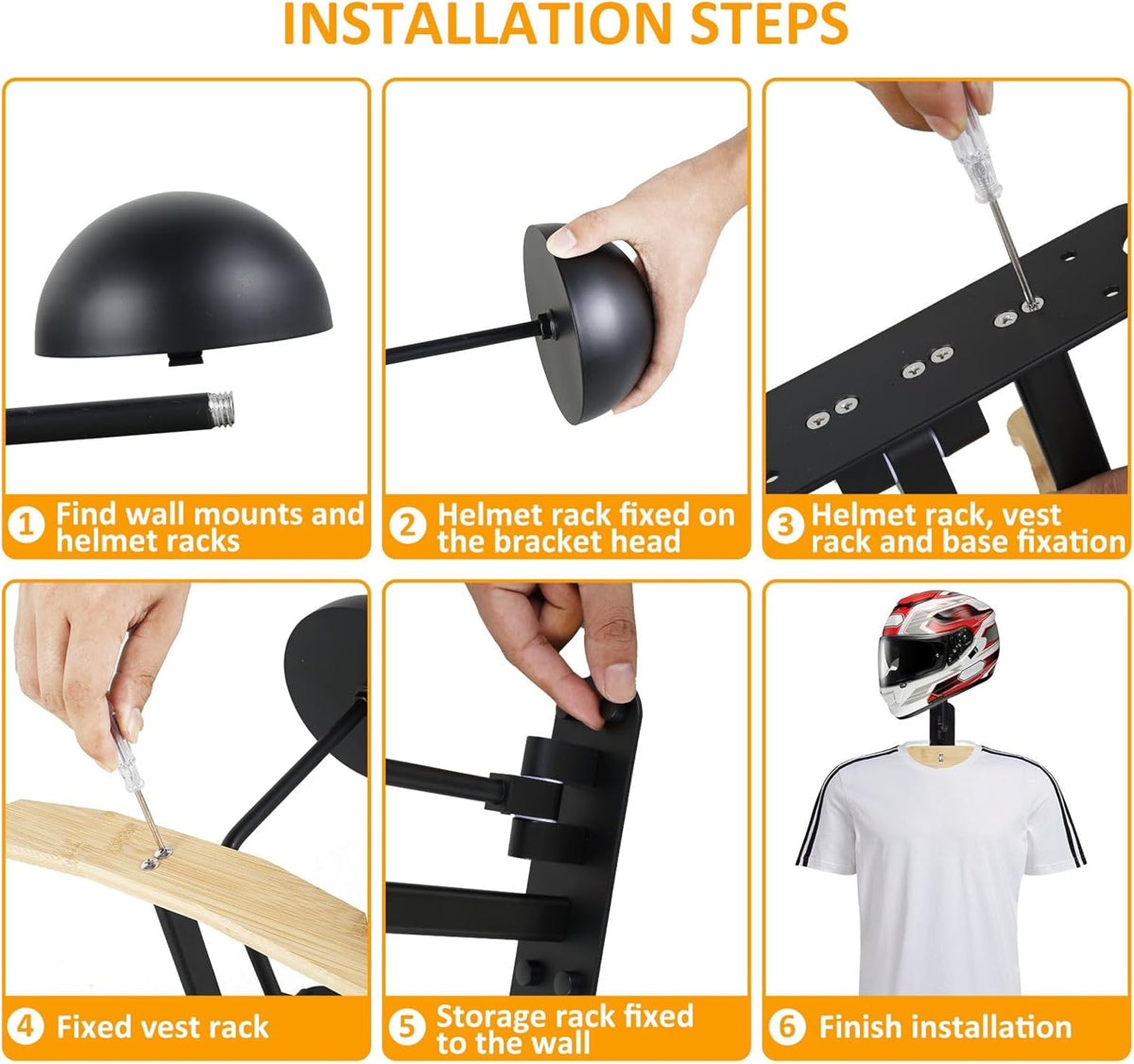 Heavy Duty Steel Helmet Wall Mount F3215