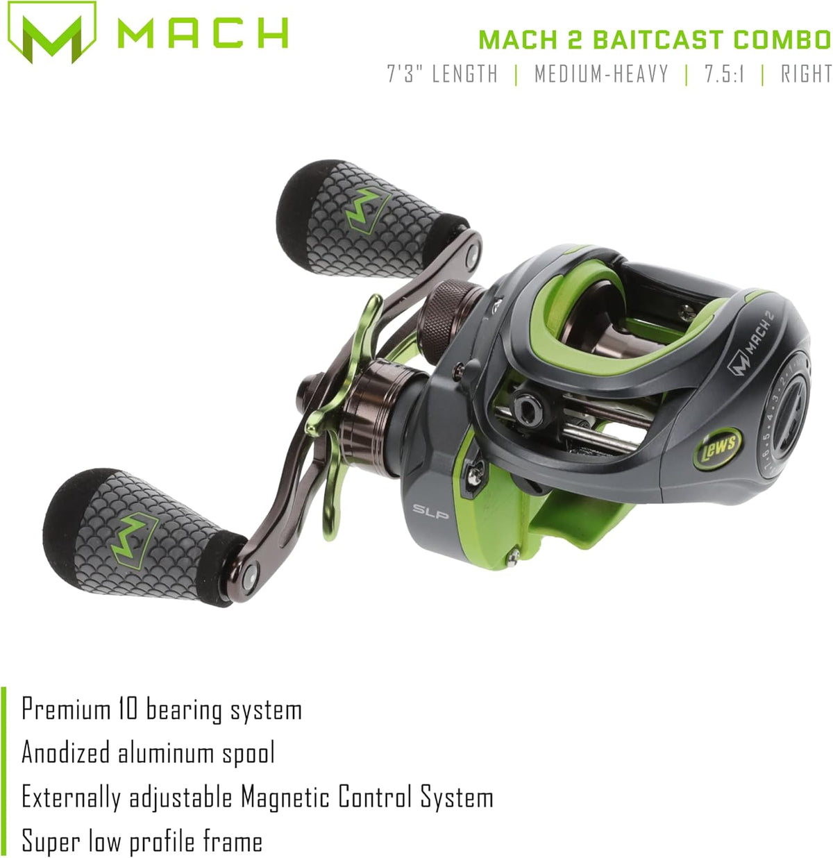 7-Foot 3-Inch 1-Piece IM8 Graphite Fishing Rod and Casting Reel Combo J54212