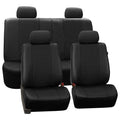 Black Faux Leather Split Bench Car Seat Covers R62792