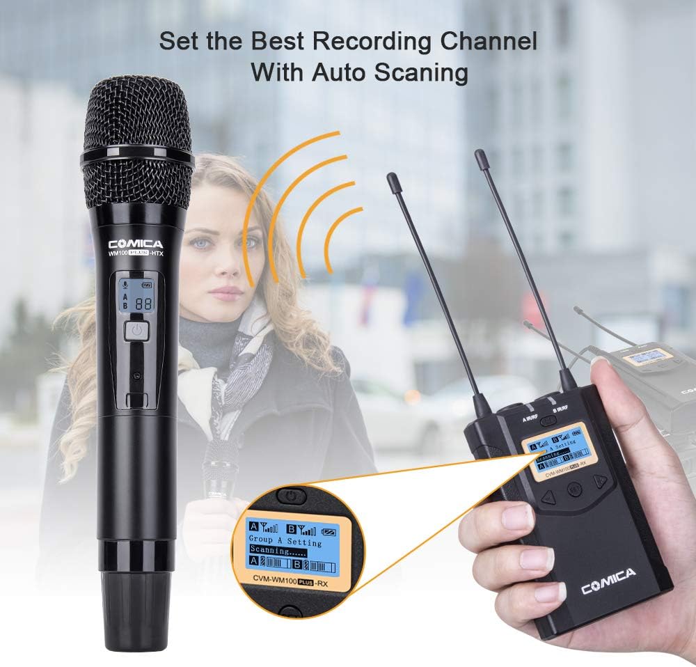 UHF Wireless Handheld Transmitter Lavalier Microphone System S34425