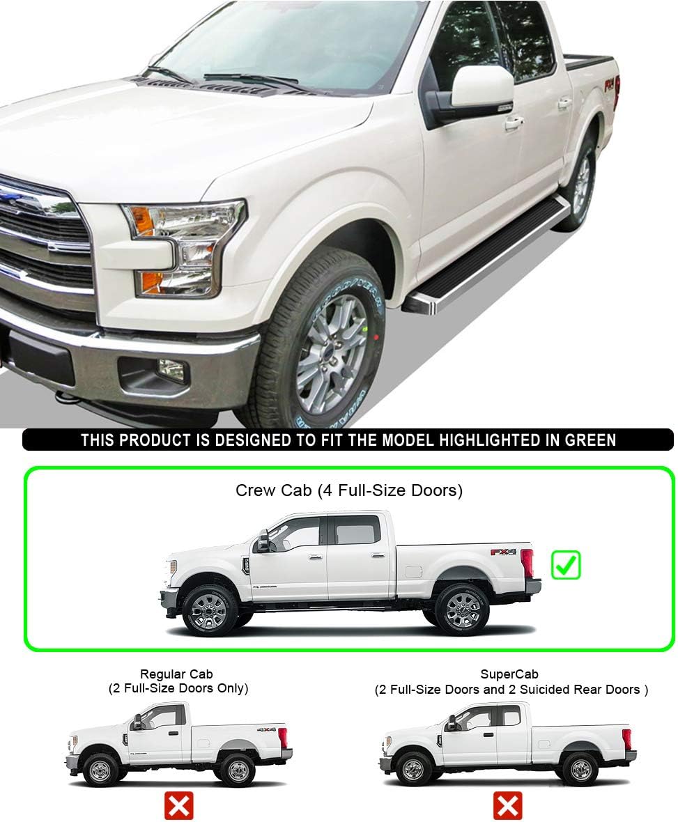 Running Boards Compatible with Ford F150 SuperCrew Cab I9743
