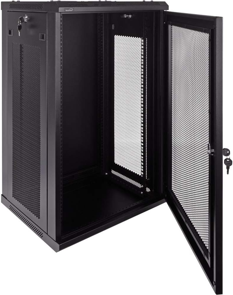 18U 19-Inch Server Network Rack with Locking Perforated Door Black K7144