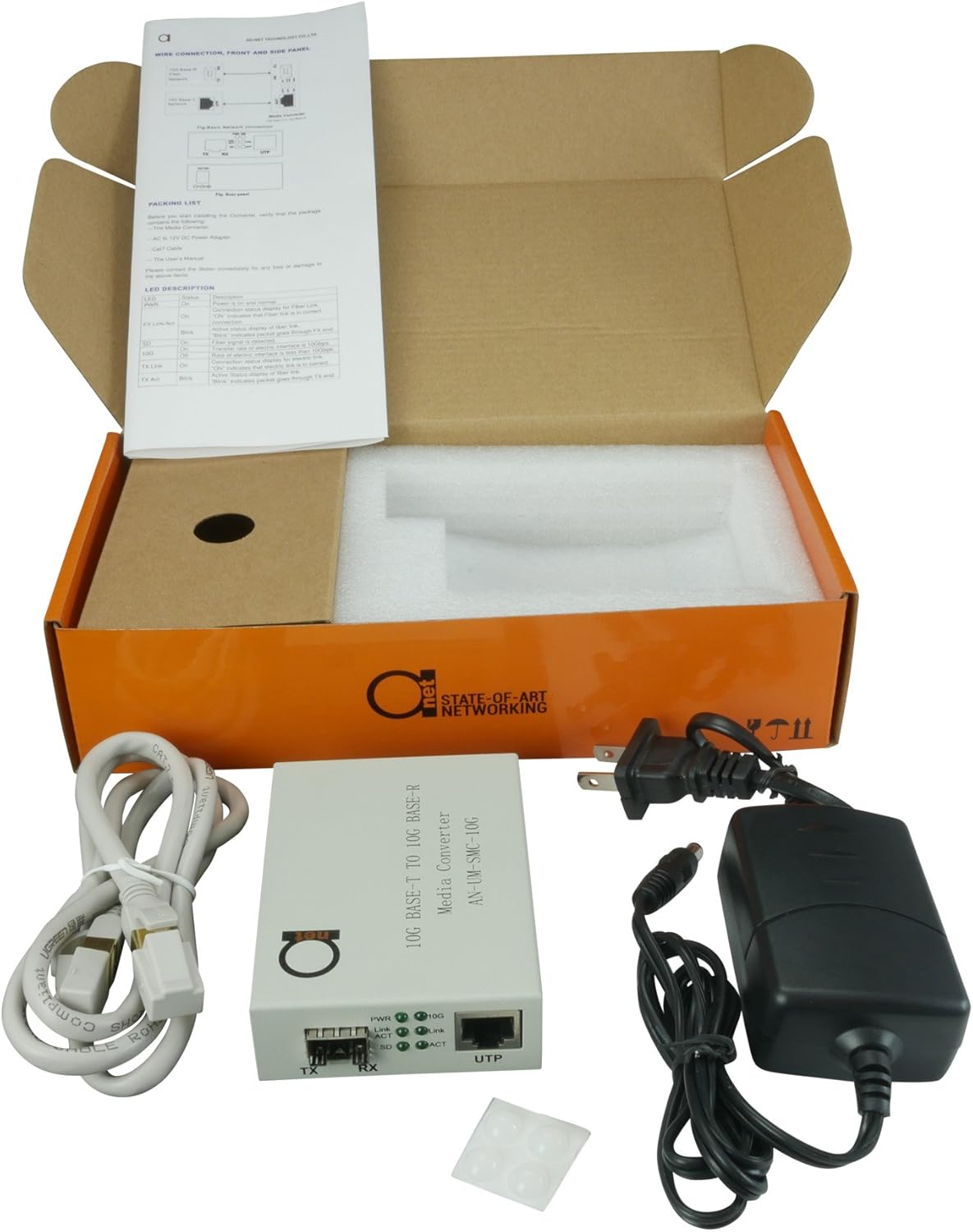 10 Gigabit Fiber to 10G Copper UTP Ethernet Media Converter J756621
