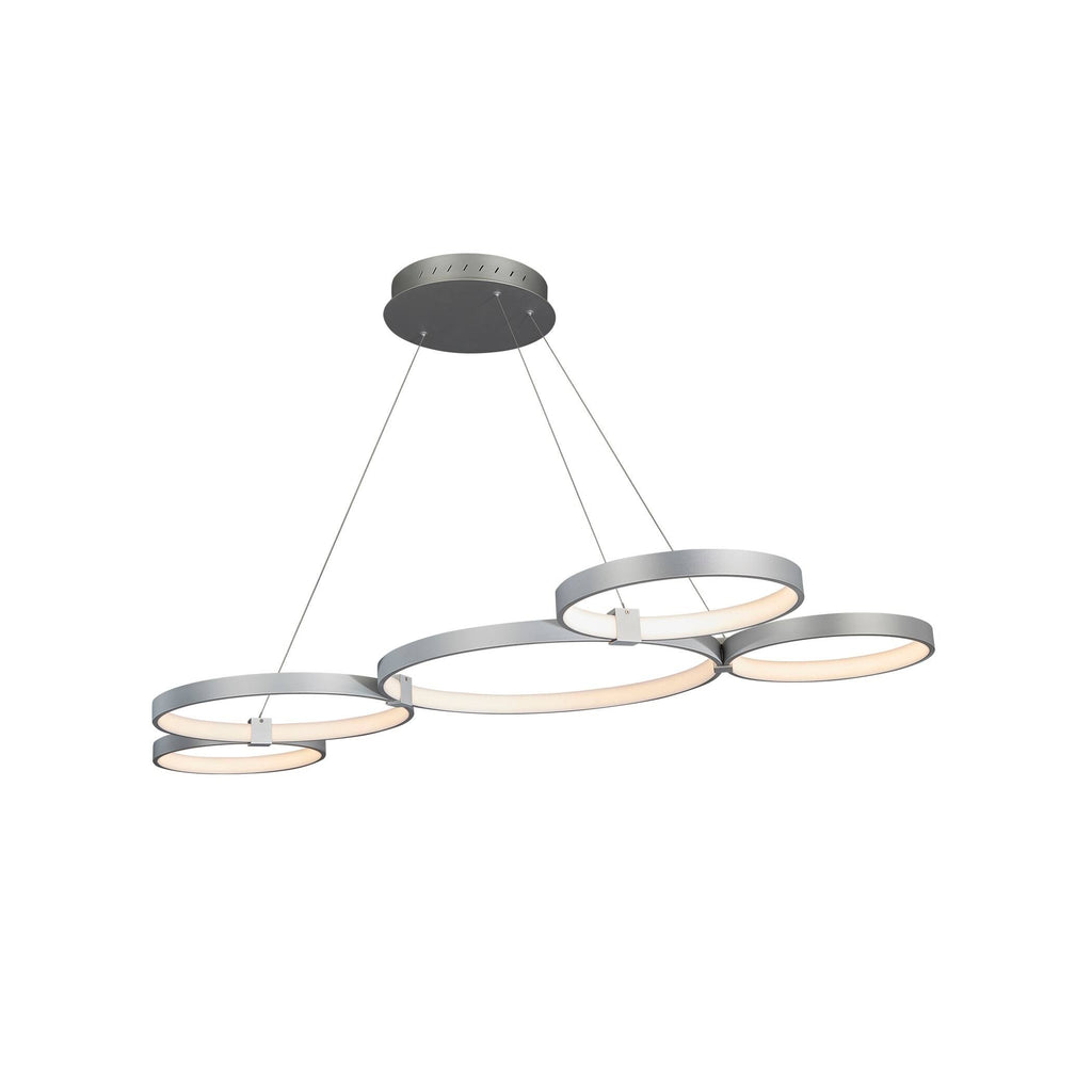 Silver 55x22 LED Adjustable Multi-Ring Chandelier G221