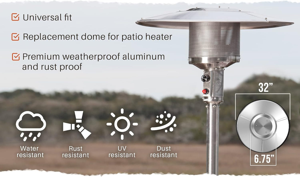 Patio Heater Aluminum Reflector Shield 32" Round E8755