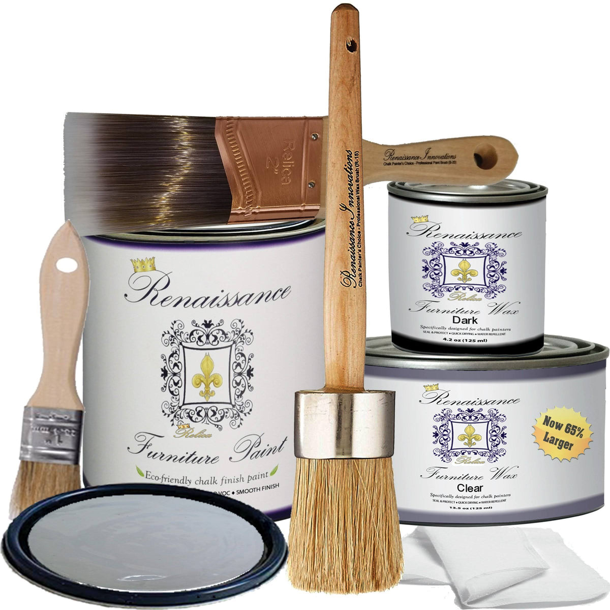 32 Ounces Chalk Furniture Paint Starter Kit with Wax W258904