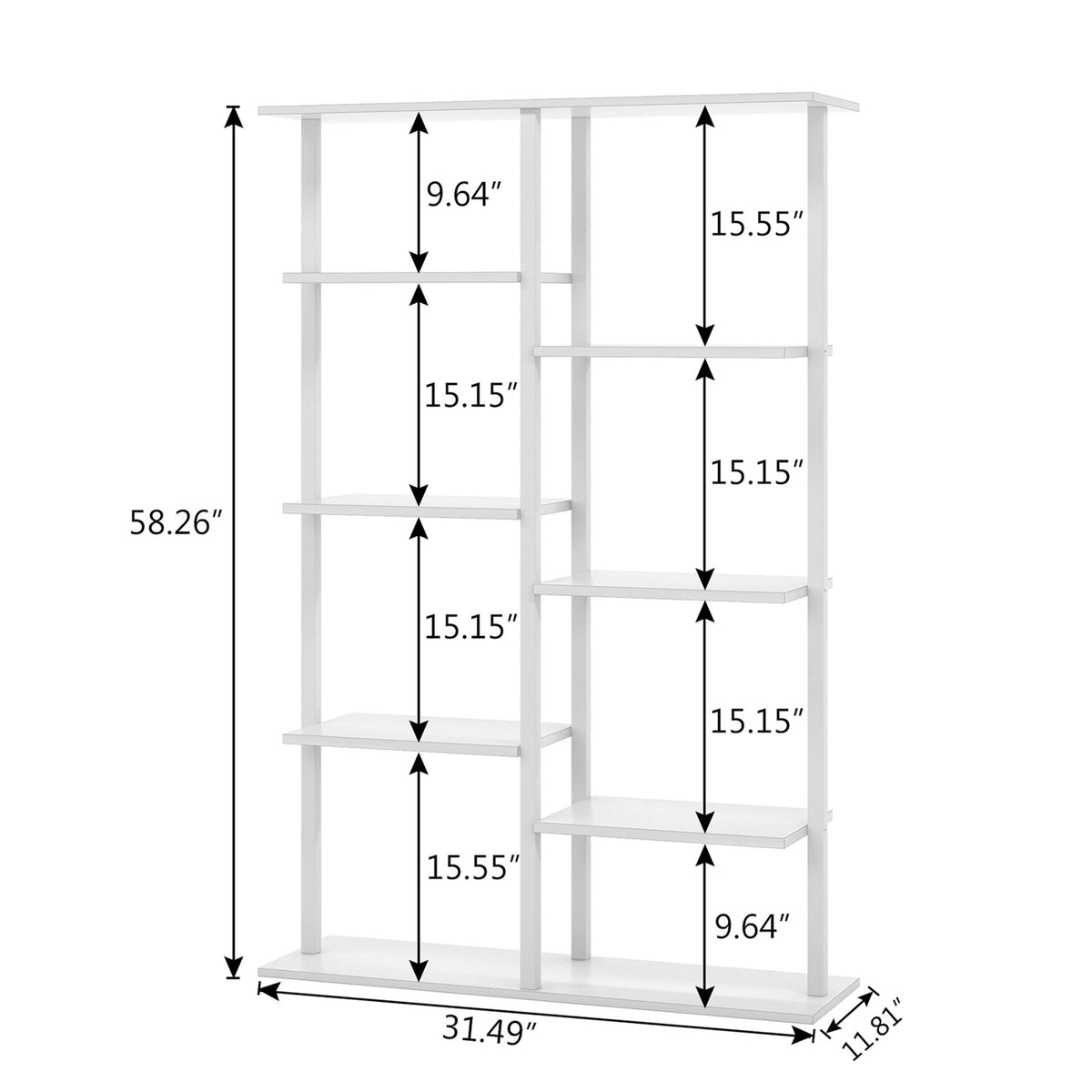 White 5-Tier Bookshelf G90092