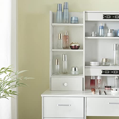 Large Vanity Table with Lights Mirror Storage Drawers Stool I616229