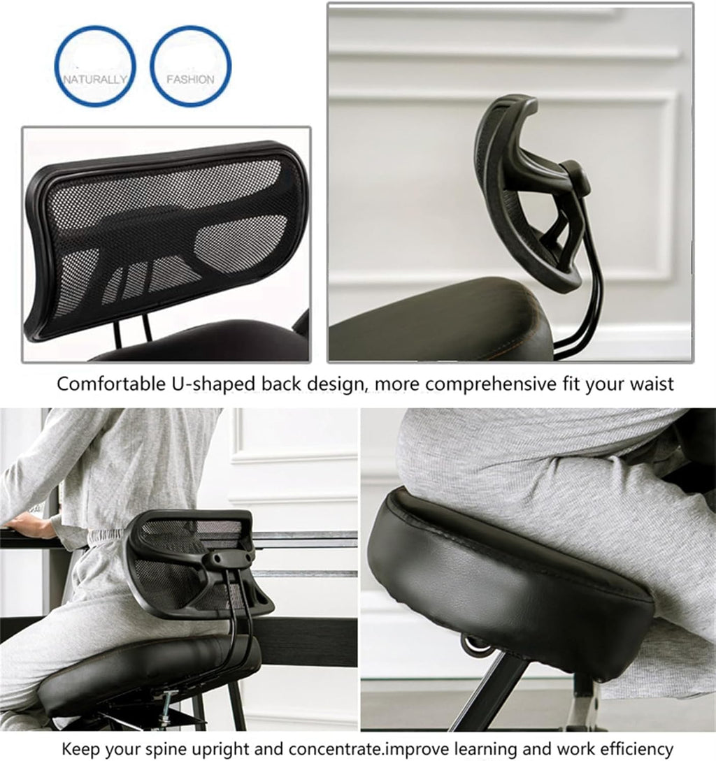 Black Ergonomic Kneeling Chair with Backrest N524677