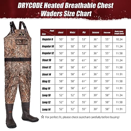 Waterproof Fleece-Lined Insulated Chest Waders with 1600g Boots D2889