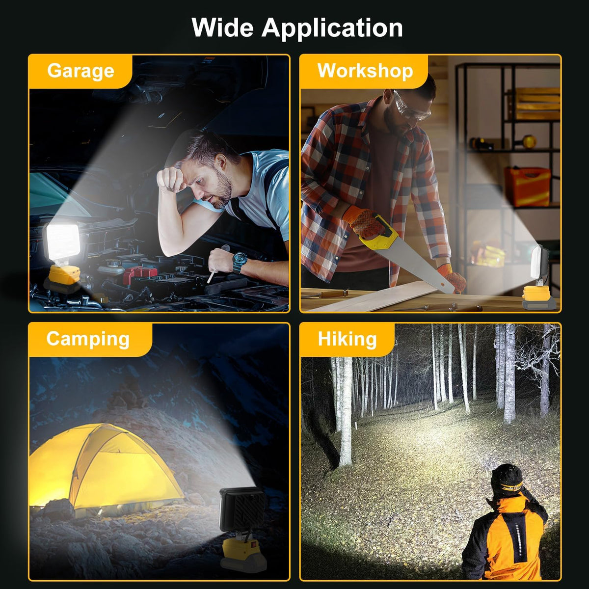 2 Pack Cordless 20V LED Work Light S698