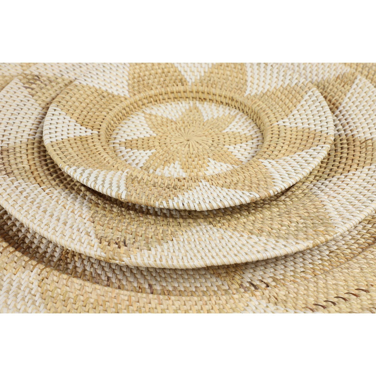 Set of 3 Wicker Wall Decor Trays W90090