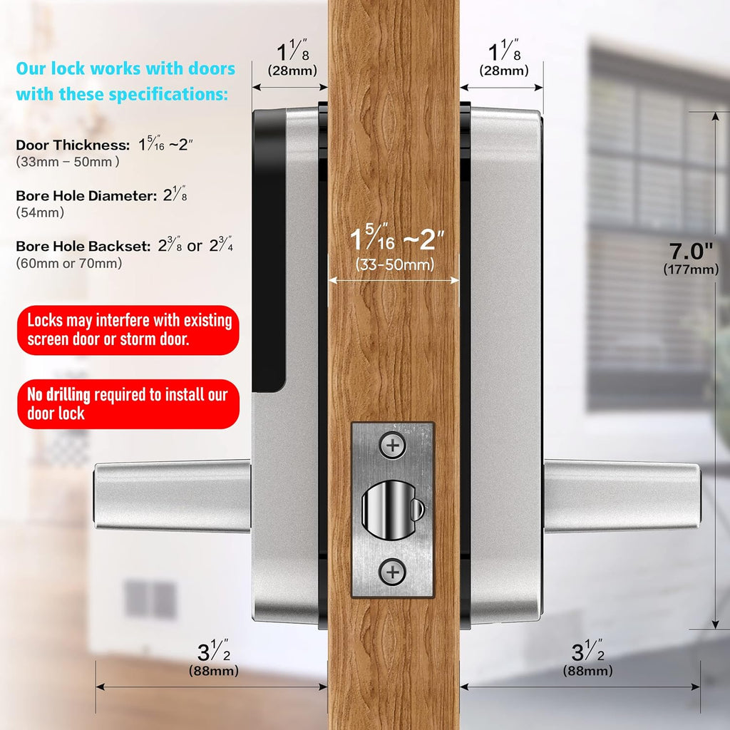 Keyless Entry Door Lock with Keypad and Fingerprint L7155