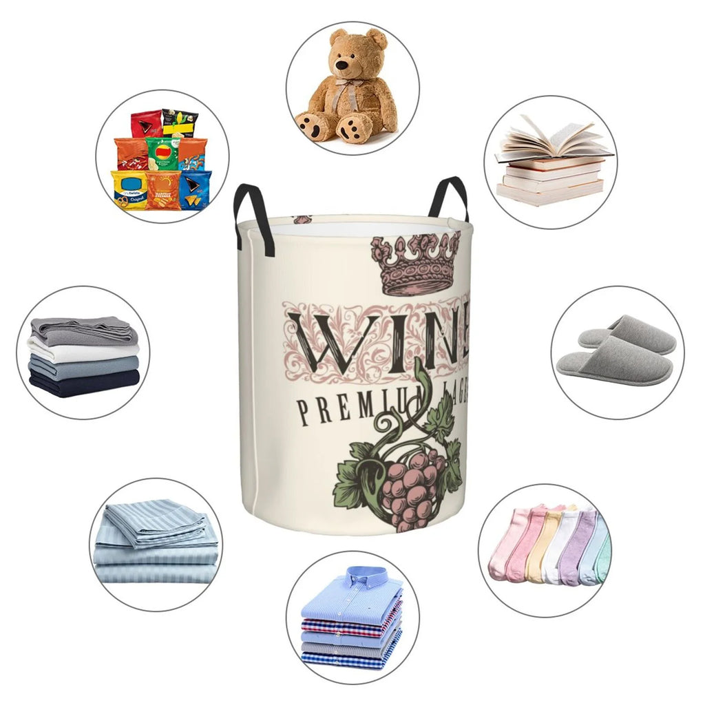 Wine Collapsible Laundry Hamper T1544