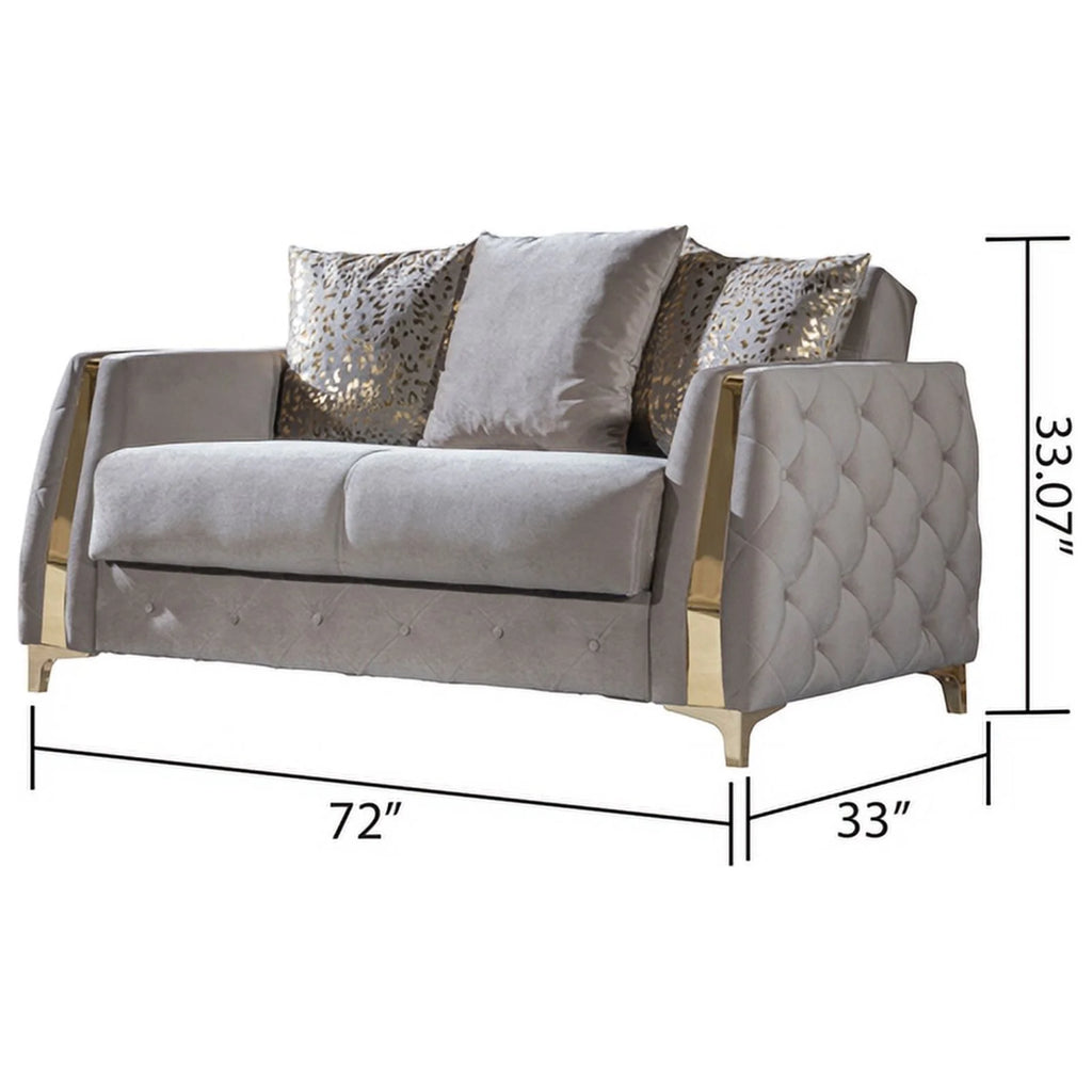 2PC Living Room Set Wood Taupe Y3356