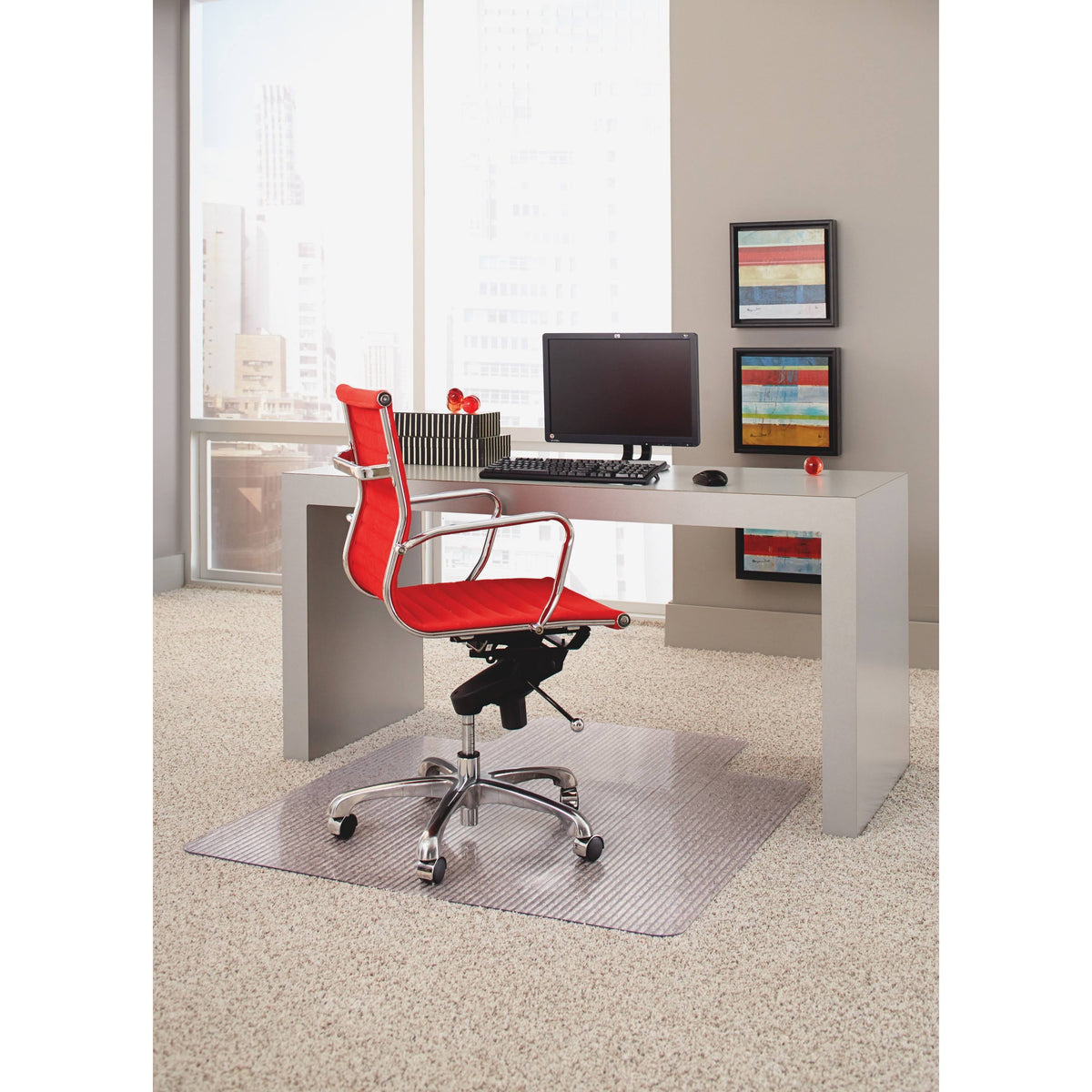 Clear Chair Mat for Carpet 45 x 53 with Lip N4135