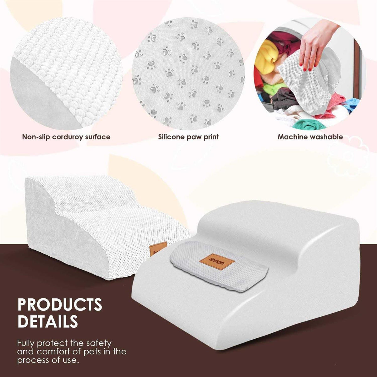 2-Step 30D Foam Pet Stairs with Waterproof Cover P386