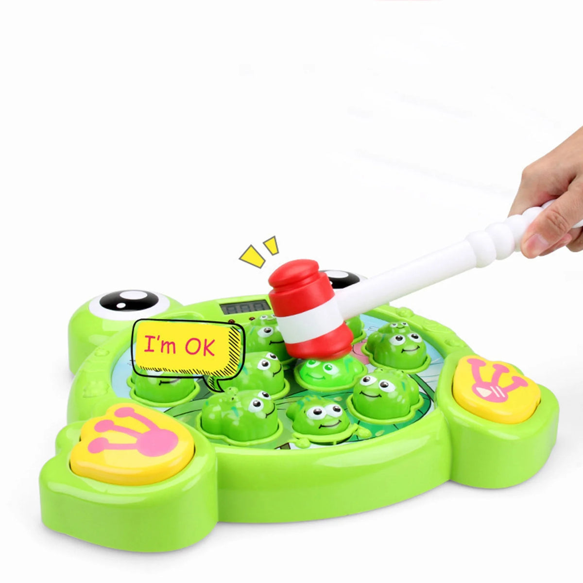 Interactive Whack A Frog Game For Toddler Learning Toy With 2 Hammers L11141