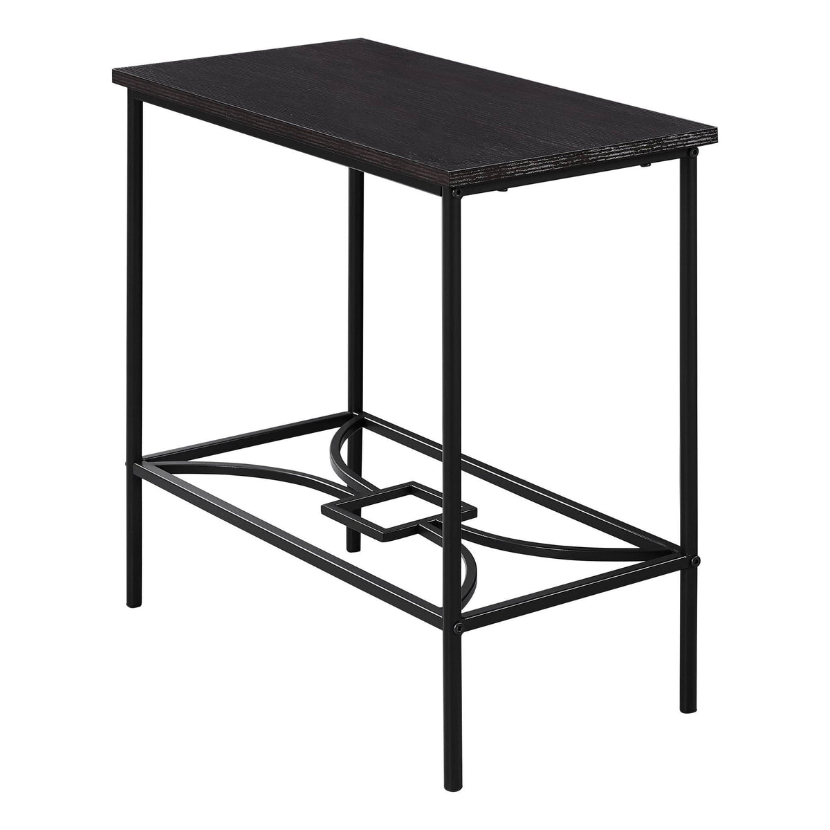 Dark Taupe Black MDF Metal Accent Table V2793