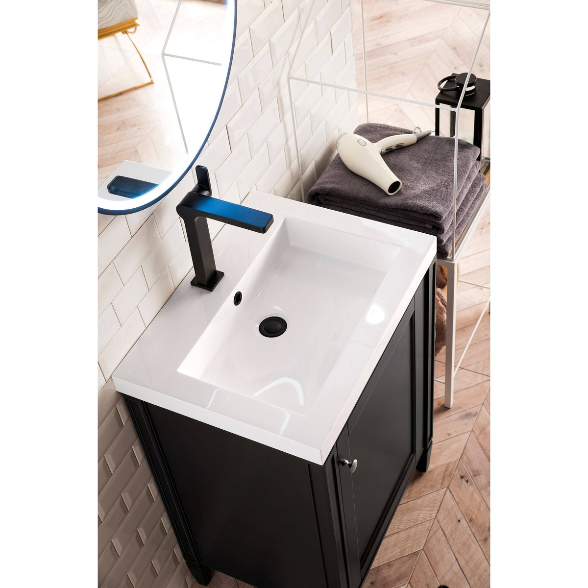 Glossy White Single Vanity Cabinet R492205