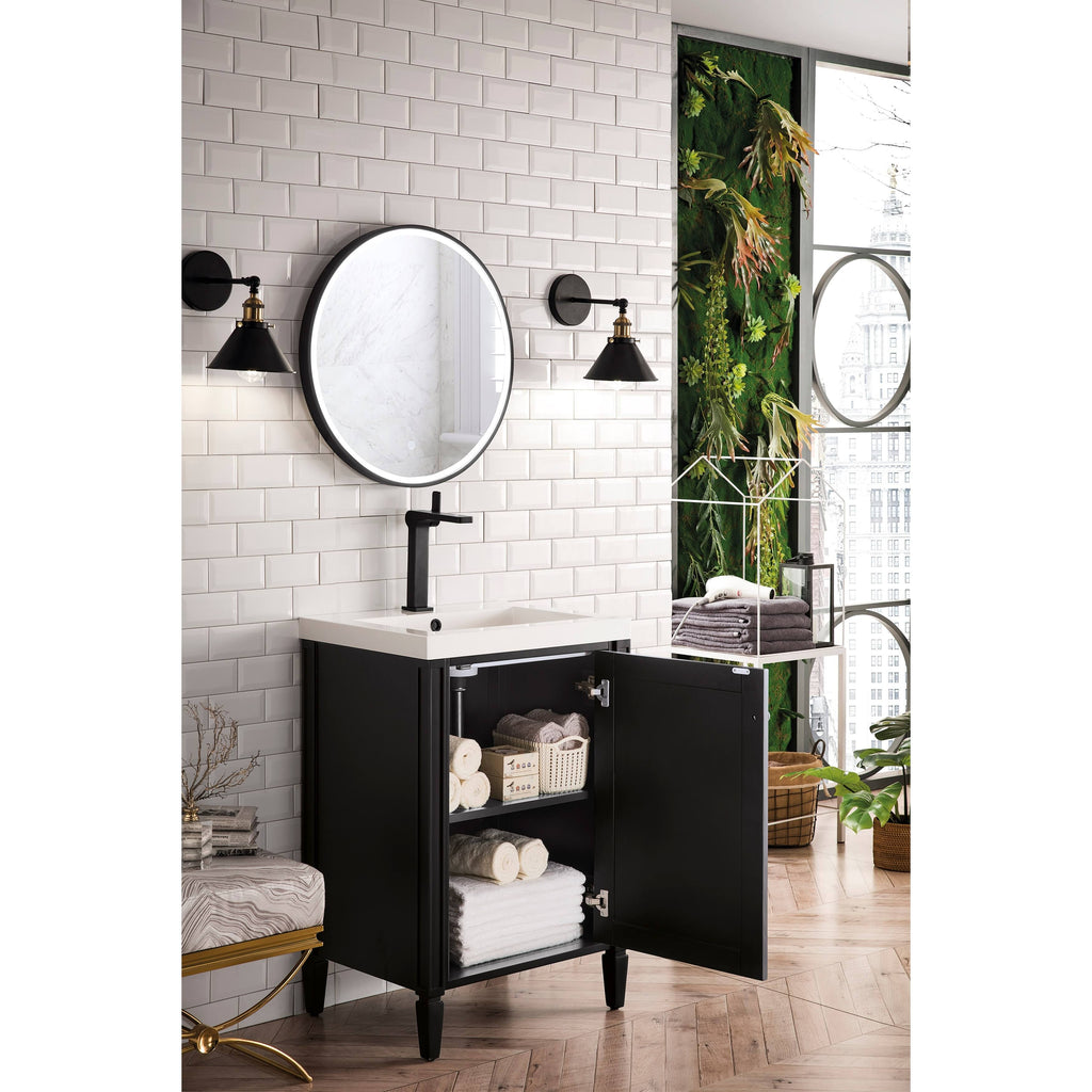 Glossy White Single Vanity Cabinet R492205
