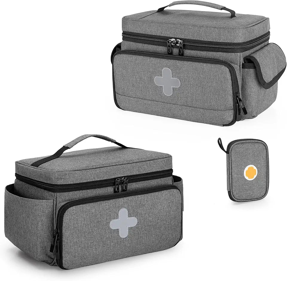 Lockable Medicine Storage Bag with Zippered Pouches L18519