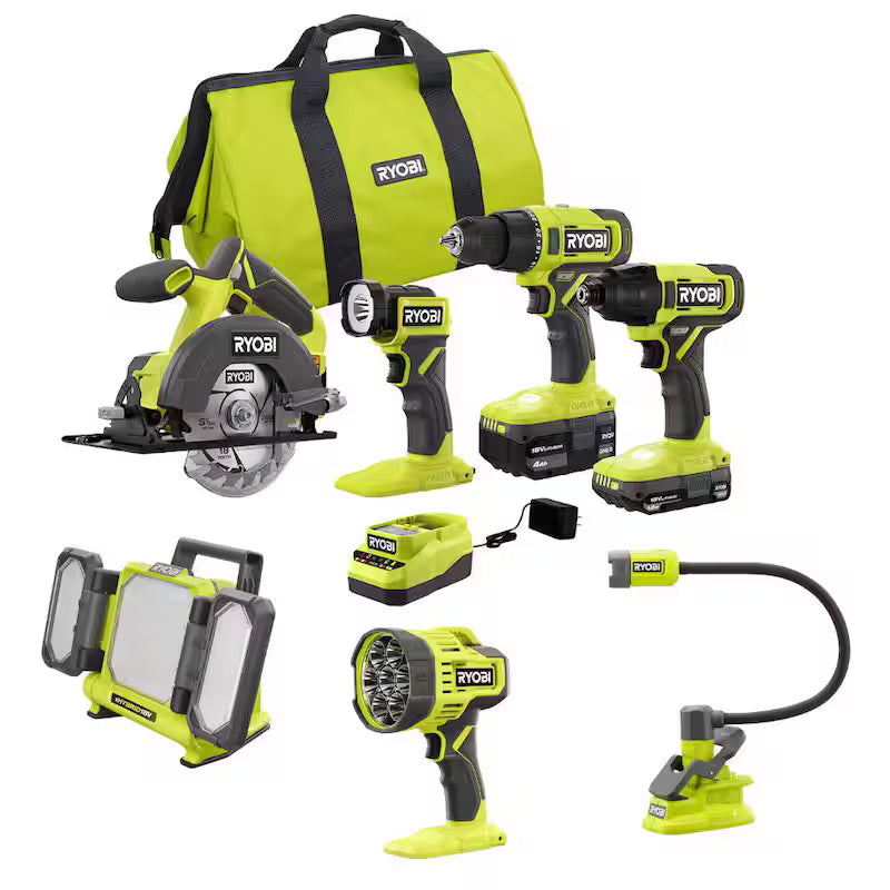 18V Cordless 4-Tool Combo Kit with Battery and Charger U9872