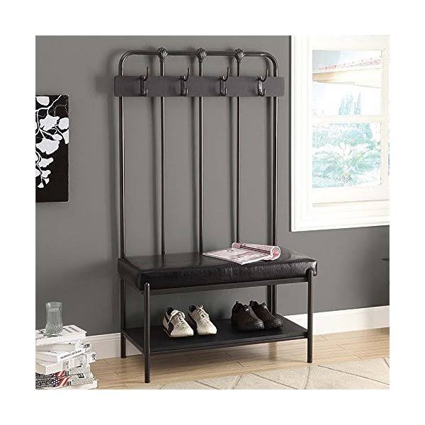 Charcoal Grey Metal Bench N8949