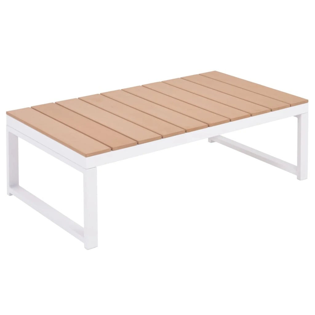 4 Piece Outdoor Conversation Sectional Sofa Set with Coffee Table Aluminum Frame Patio Lounge Set T7749
