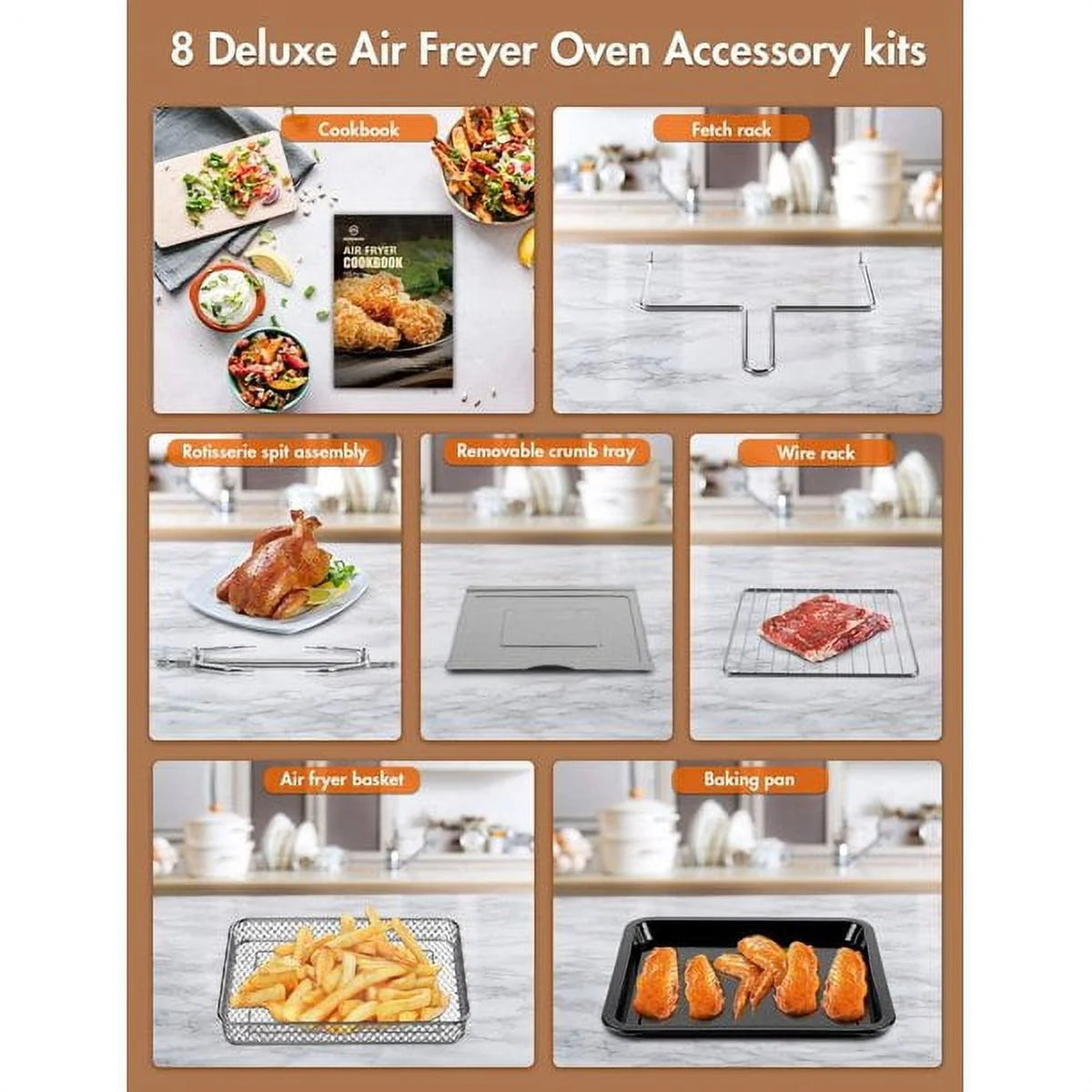 24.3 Quart Air Fryer Toaster Oven Combo with Rotisserie Dehydrator C293559
