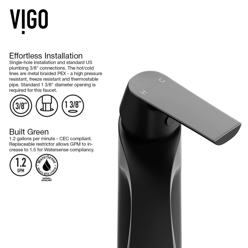 Matte Black Vessel Bathroom Faucet G103