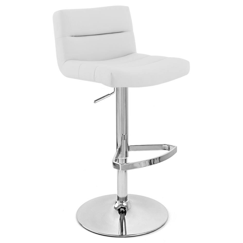White Lattice Adjustable Height Swivel Armless Bar Stool V3096