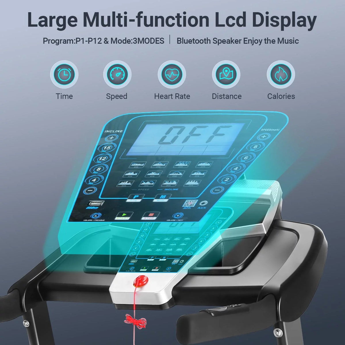 3.25 HP Folding Treadmill with 15-Level Inclines P51313