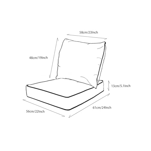 20"x42" Water-Proof UV Resistant Outdoor Dining Chair Cushion U483958