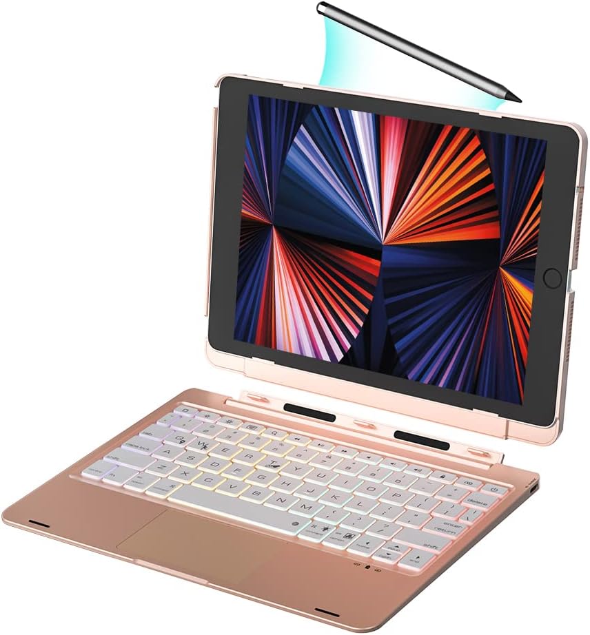 White Leather Magnetic Keyboard Case for iPad Pro 12.9 inch S121