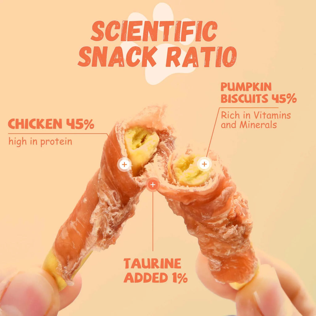 Chicken Wrapped Pumpkin Biscuits Dog Treats 10.5 oz I839