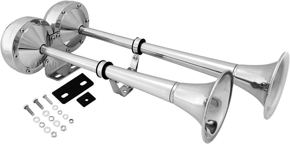 12V Chrome Stainless Steel Train Horn Y7708